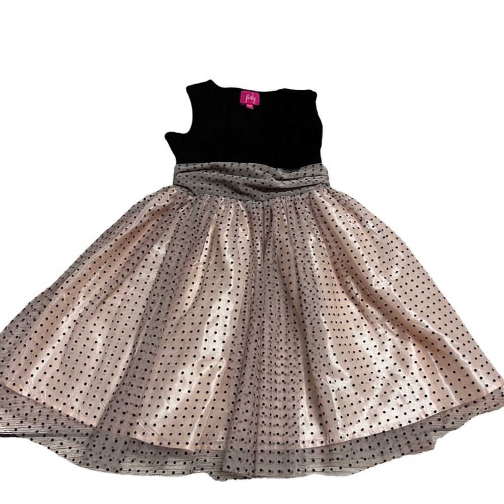 Pinky Polka Dot Tulle Sleeveless Dress